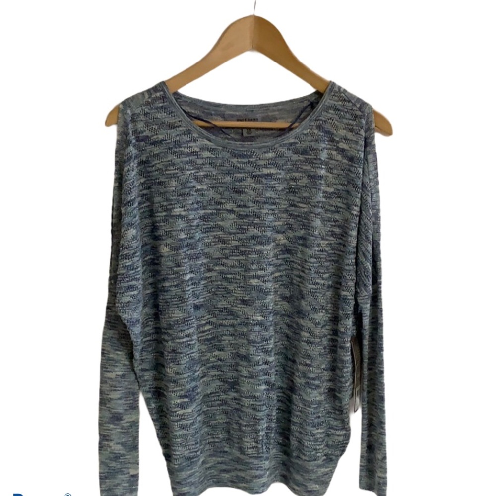 Ruff Hewn Dusk Blue Cold Shoulder Sweater Sz XS